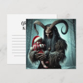 kerstkrampus feestdagenkaart (Voorkant / Achterkant)