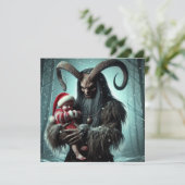 kerstkrampus feestdagenkaart (Staand voorkant)