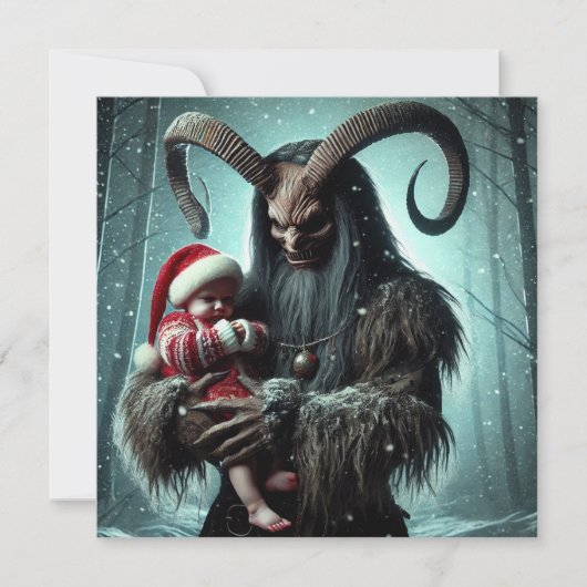 kerstkrampus feestdagenkaart (Voorkant)