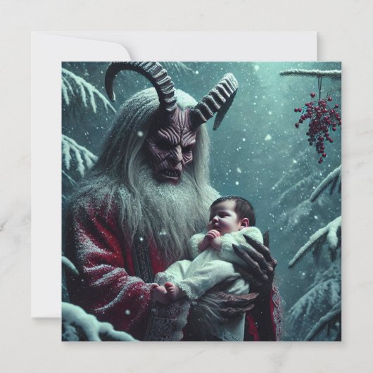 kerstkrampus feestdagenkaart (Voorkant)