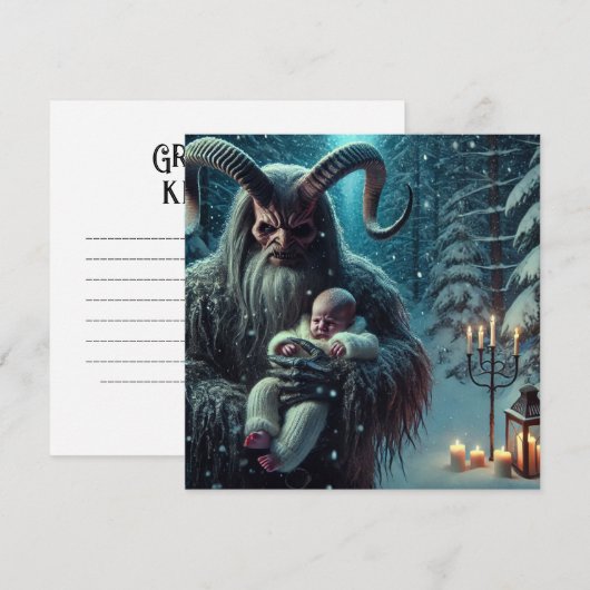 kerstkrampus feestdagenkaart (Voorkant / Achterkant)