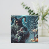 kerstkrampus feestdagenkaart (Staand voorkant)