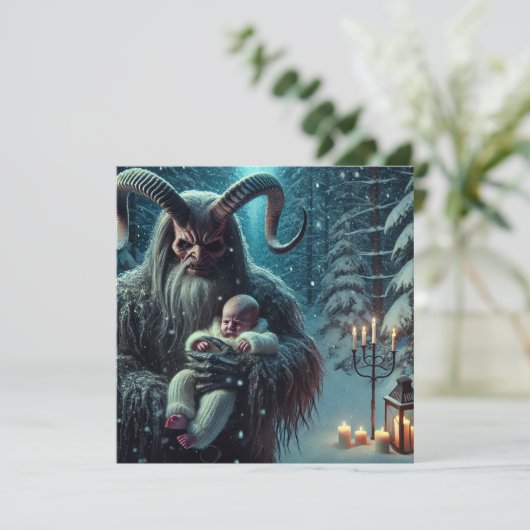 kerstkrampus feestdagenkaart (Staand voorkant)