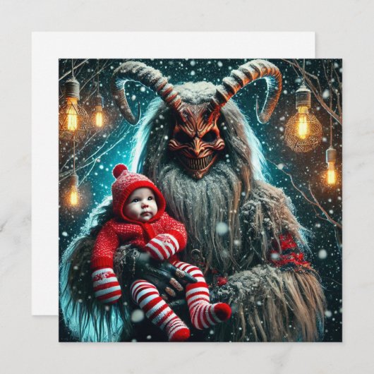 kerstkrampus feestdagenkaart (Voorkant / Achterkant)