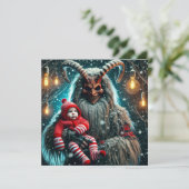 kerstkrampus feestdagenkaart (Staand voorkant)