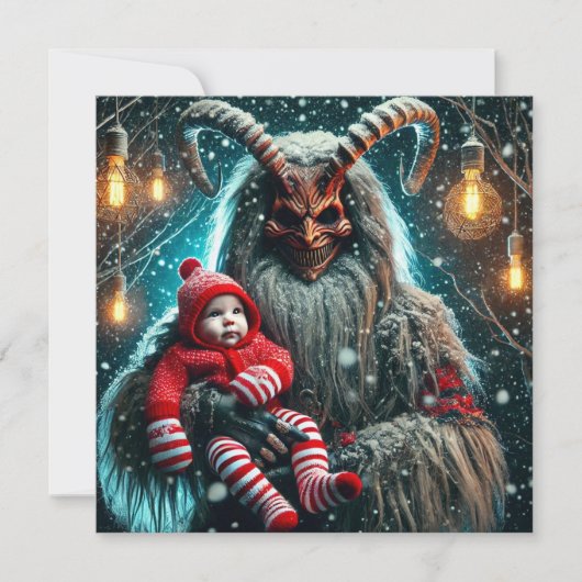 kerstkrampus feestdagenkaart (Voorkant)
