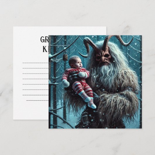 kerstkrampus feestdagenkaart (Voorkant / Achterkant)