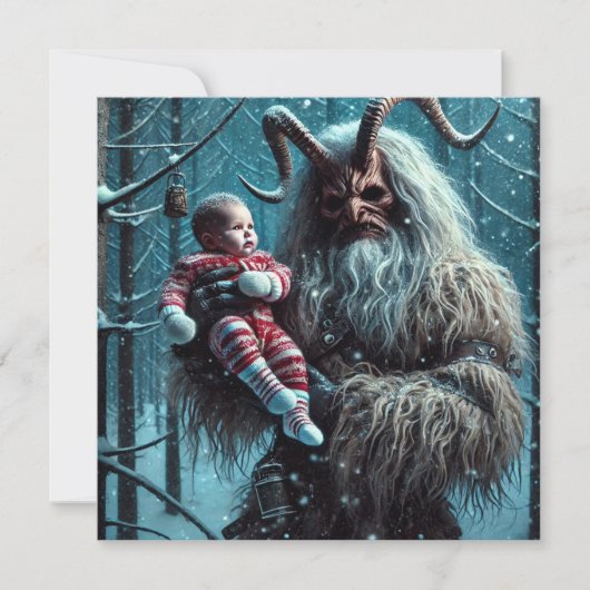 kerstkrampus feestdagenkaart (Voorkant)