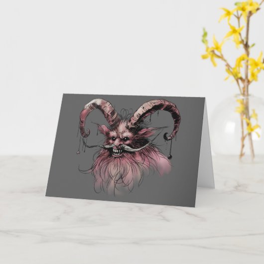 kerstkrampus kaart (Gele Bloem)