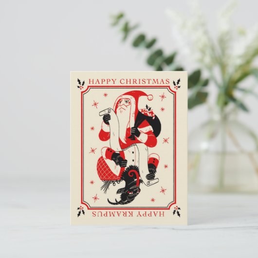 kerstkrampus-Kaart - lijst Feestdagenkaart (Staand voorkant)