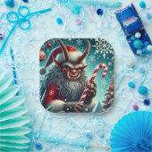 kerstkrampus papieren bordje (Feest)