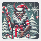 kerstkrampus Sticker (Voorkant)