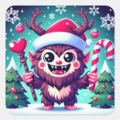 kerstkrampus Sticker (Voorkant)