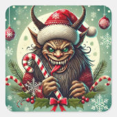 kerstkrampus Sticker (Voorkant)