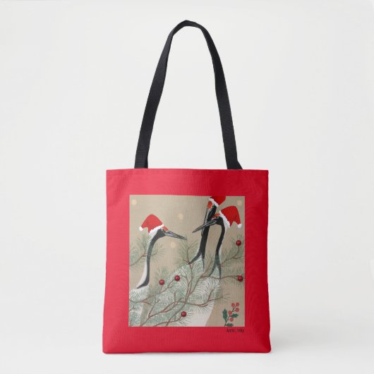 kerstkranen tote bag (Voorkant)