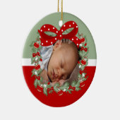 Kerstkrans (2-zijdig) Gepersonaliseerd Keramisch Ornament (Rechts)