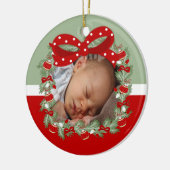 Kerstkrans (2-zijdig) Gepersonaliseerd Keramisch Ornament (Links)
