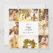 Kerstkrans 8 Fotocollage Jaar in de Review Feestdagenkaart (Achterkant)