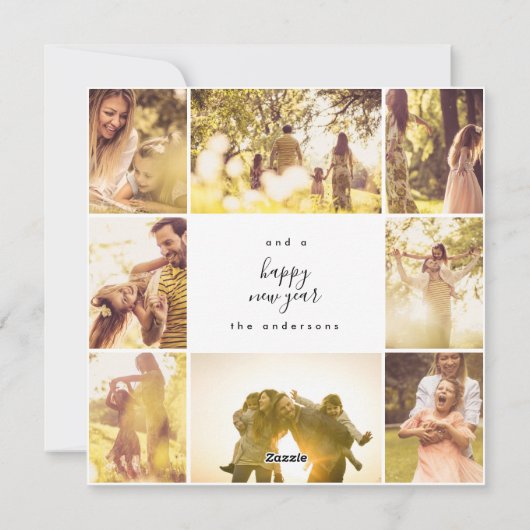 Kerstkrans 8 Fotocollage Jaar in de Review Feestdagenkaart (Achterkant)
