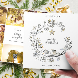 Kerstkrans 8 Fotocollage Jaar in de Review Feestdagenkaart