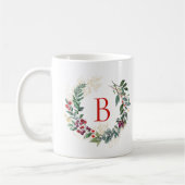 Kerstkrans Aangepast Monogram Koffiemok (Links)