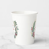 Kerstkrans Aangepast Monogram Papieren Bekers (Links)