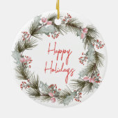 Kerstkrans Aangepaste Foto van Huisdier Keramisch Ornament (Achterkant)