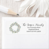 Kerstkrans aquarel etiket (Insitu)