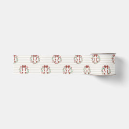 Kerstkrans aquarelstreep (crème) vintage grosgrain lint