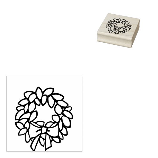 Kerstkrans Art Stamp Rubberstempel (Gestempeld)