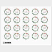 Kerstkrans Baby Shower Ronde Sticker (Vel)