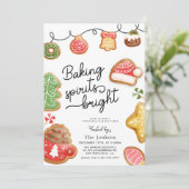 Kerstkrans Bakfeest Uitnodiging (Staand voorkant)