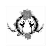 Kerstkrans Ballerina meisjes Rubberstempel (Afrduk)