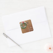 Kerstkrans Bedekt Met Sneeuw Vierkante Sticker (Envelop)