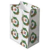 Kerstkrans Bedrijfslogo Kerstmis Medium Cadeauzakje (Achterkant Gekanteld)