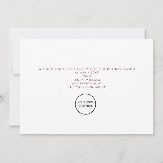 Kerstkrans Bedrijfslogo Zakelijk Feestdagenkaart (Achterkant)
