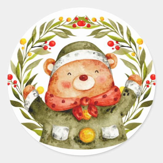 Kerstkrans Beer Sticker (Voorkant)