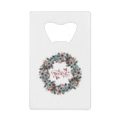 Kerstkrans BELIEVE Typografie Creditkaart Flessenopener (Voorkant)
