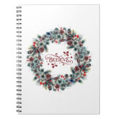 Kerstkrans BELIEVE Typografie Notitieboek (Voorkant)