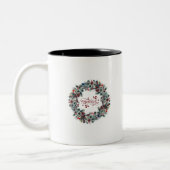 Kerstkrans BELIEVE Typografie Tweekleurige Koffiemok (Links)