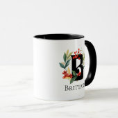 Kerstkrans Bessen Initiaal Letter B Mok (Voorkant rechts)