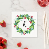 Kerstkrans Bessen Monogram Servet (Insitu)