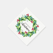 Kerstkrans Bessen Persoonlijk Servet (Hoek)