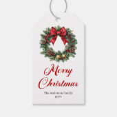 Kerstkrans Bewerkbare Kerstkaart Cadeaulabel (Voorkant)