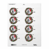 Kerstkrans Bichon Frise cadeau labels (Full Sheet)
