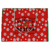 Kerstkrans bij binnenkomst Boston MA Groot Cadeauzakje (Voorkant)