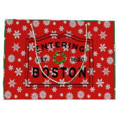 Kerstkrans bij binnenkomst Boston MA Groot Cadeauzakje (Achterkant)