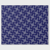 Kerstkrans Blauw, Kerst Decoratie, Kerstmis Cadeaupapier (Vlak)
