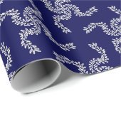 Kerstkrans Blauw, Kerst Decoratie, Kerstmis Cadeaupapier (Rol Hoek)