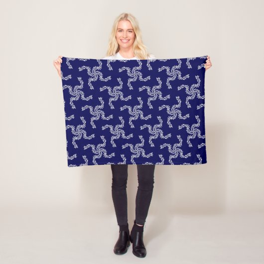 Kerstkrans Blauw, Kerst Decoratie, Kerstmis Fleece Deken (In situ)